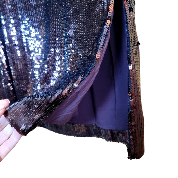 MAEVE x ANTHROPOLOGIE Cara Chocolate Brown Sequin Cocktail Dress Small - Picture 9 of 15